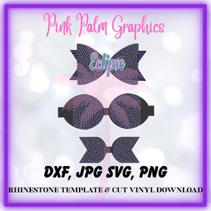 Tailless Cheer Bow Rhinestone Template & Cut Vinyl Design