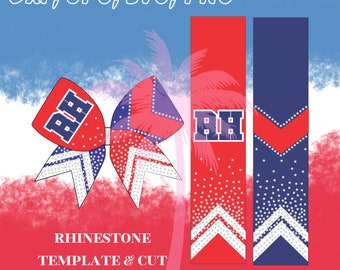 Cheer Bow Rhinestone Template & Cut Vinyl Design