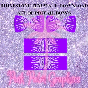 Cheer Bow Pigtail Rhinestone Template