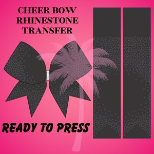 Cheer Bow Rhinestone Transfer Ready To Press