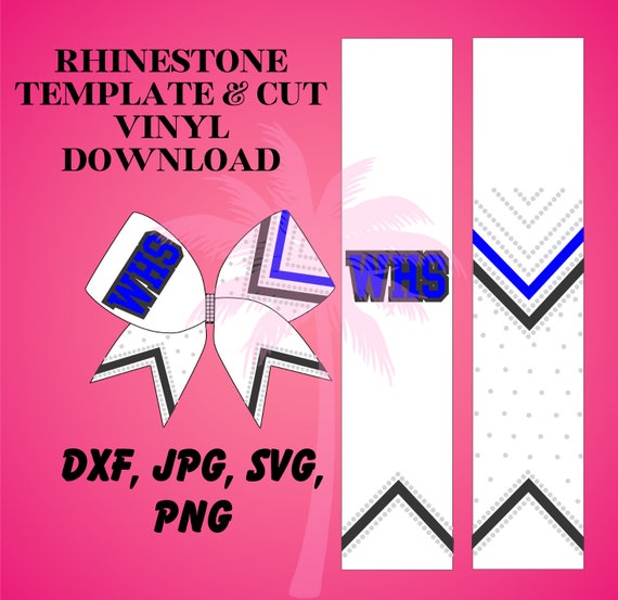 Cheer Bow Rhinestone Template & Cut Vinyl Design