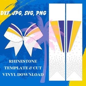 Cheer Bow Rhinestone Template & Cut Vinyl Design