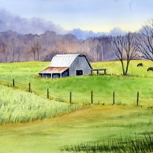Rustic Barn in a Grassy Field