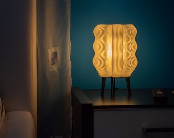 WAVY - Lampada da tavolo - Lampada da comodino - Stampata in 3D - E17 - LED - Estetica - Decorazione per la casa - Regalo - Minimalista - Moderna