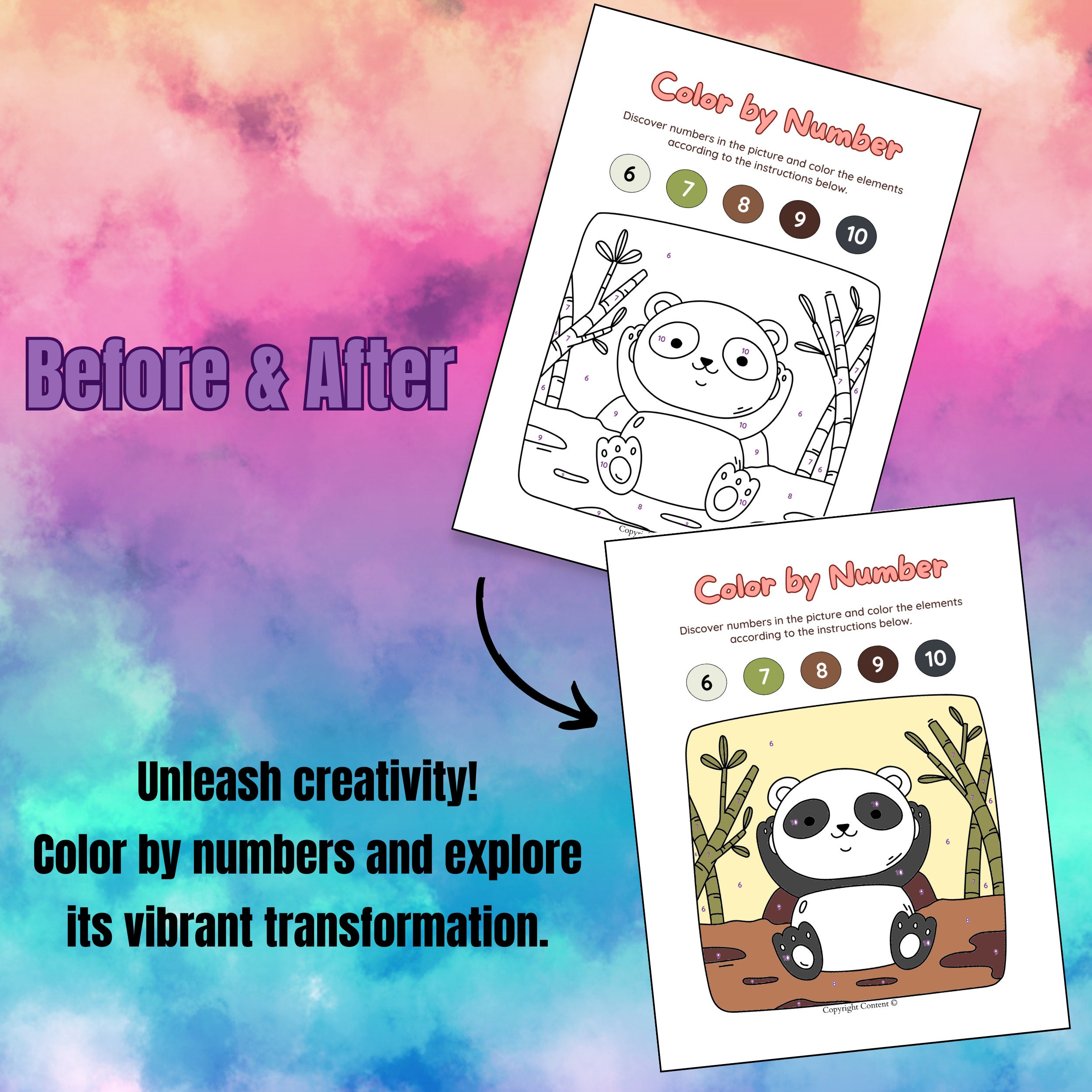 25 Printable Color by Number Pages With Animals for Kids - Etsy