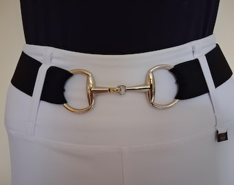 80s 90s Gold Tone Metal Horse Bit Chain Belt | Gold Chain 