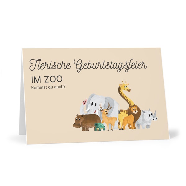 Children's Geburtstags-Einladungskarte - Tiere - Zoo