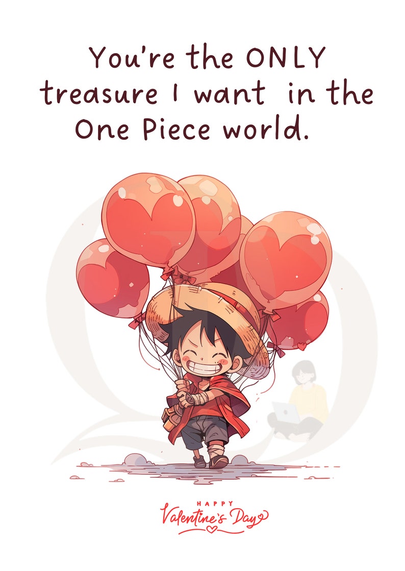 Anime Card Anime Valentine Card Greetings Card Gift for Him Printable ...
