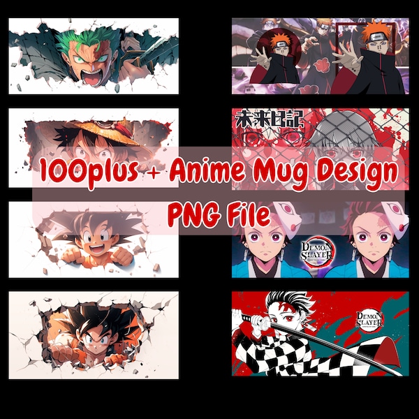 100plus+ Anime Mug Design |  Anime Mug Wrap Design | Mug Sublimation | PNG file