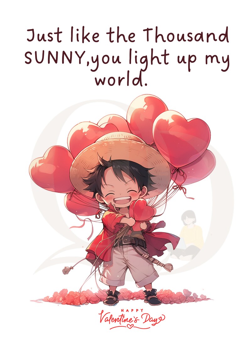 Anime Card Anime Valentine Card Printable Valentine Card Valentines ...