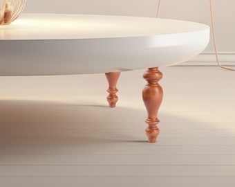 Patas de mesa de centro de madera hechas a mano | Juego de 4 | Patas de repuesto para mesa de centro.