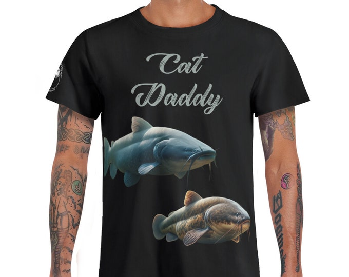 Catfish Fishing Short Sleeve Shirt Fisherman Gift T-shirt Outdoor For Man Cat Daddy