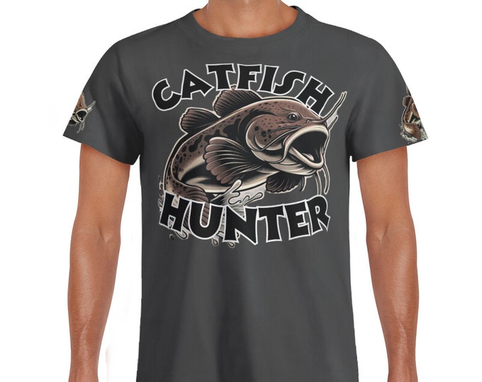 Catfish Hunter Catfish Fishing Shirt T-shirt Short Sleeved Fishing Shirt