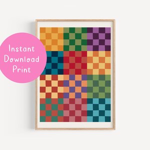 Echte Herbst Farbanalytik Wandkunst - Warme Herbst Palette Print, Bunt Schachbrett Digital Download, Kleiderschrank Dekor druckbar