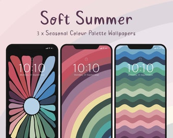 Fondos de pantalla para móvil con paleta de colores suaves de verano (descarga digital)