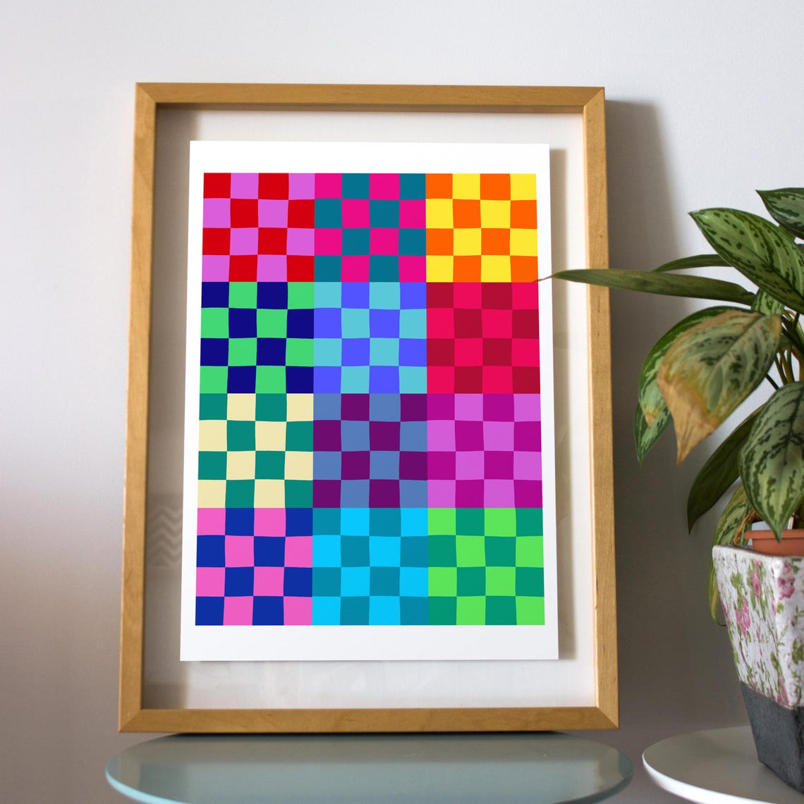 Bright Winter Color Palette Checkerboard Print (digital Download) - Etsy