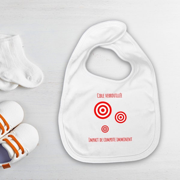 Funny Target Bib - Target Locked, Compote Impact Imminent (in french)