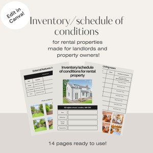 rental property inventory & schedule of conditions template for landlords, property owners, agencies
