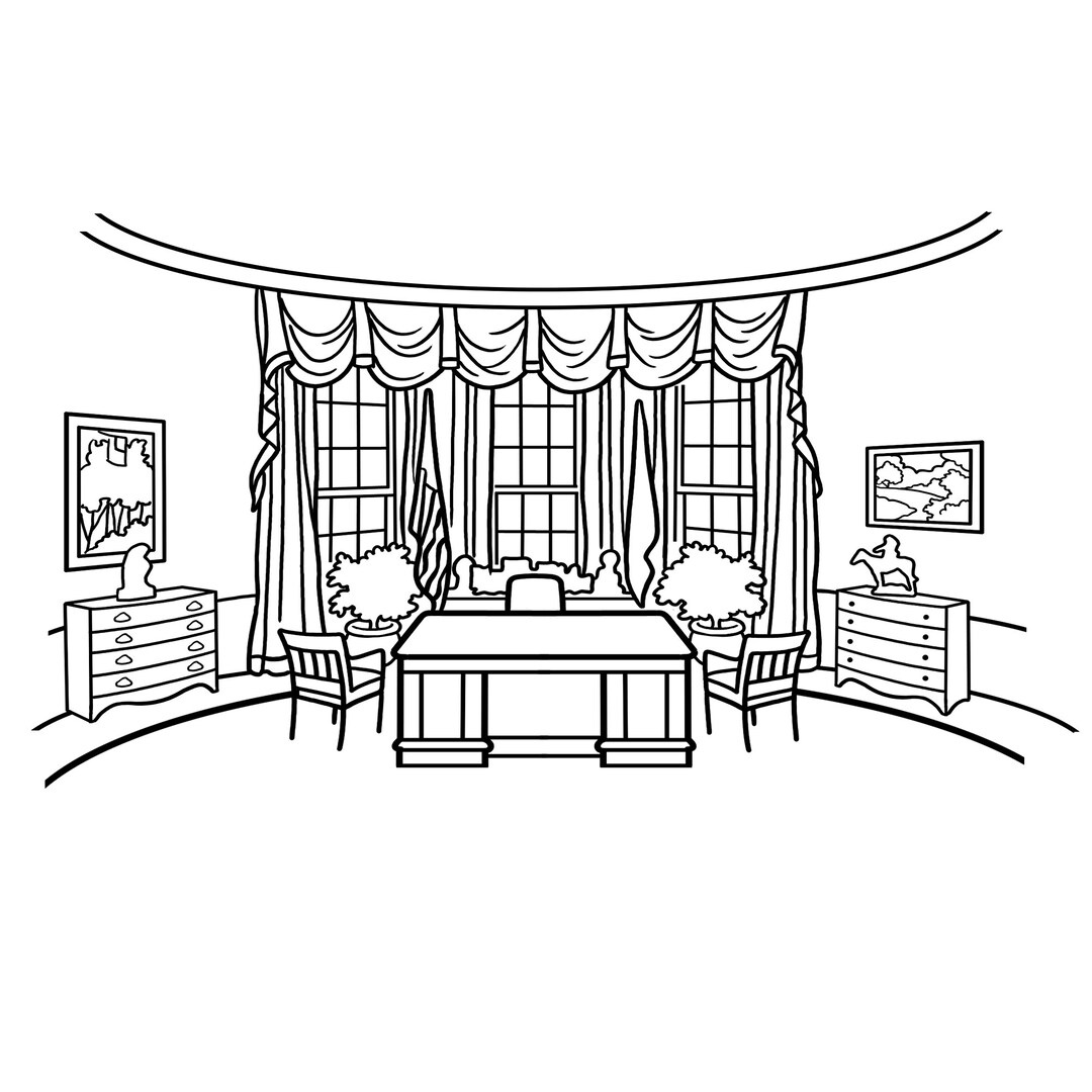 Oval Office White House PNG & SVG Files, Vector Image Clipart