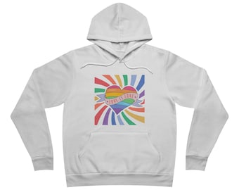 Love Is Love LGBTQ Pride Hoodie, Unisex Fleece Pullover