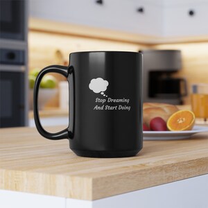 Taza Deja de soñar y empieza a hacer, taza de café Carpe Diem, tazas motivacionales, taza de café inspiradora, taza de regalo inspiradora, taza Aprovecha el día