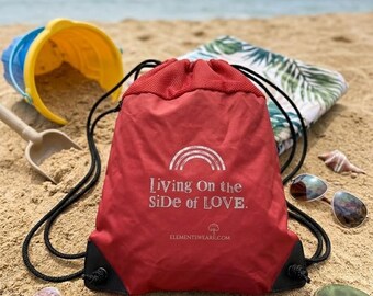 Drawstring Backpack, Lightweight Gym Bag, Casual Travel Bag, Beach Day Bag, Everyday Carry Cinch Sack, Unisex Minimalist Bag