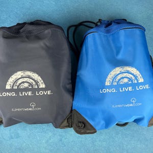Gay gym backpack, Gay pride tote bag, LGBTQ apparel, drawstring backpacks for modern family, Long. Live. Love