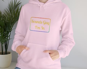 Klinkt gay im in hoodie, LGBTQ Pride Parade Top, Queer Gift, Gay Pride-hoodie, lesbisch shirt, regenboogshirt, grappige LGBTQ-sweater met capuchon