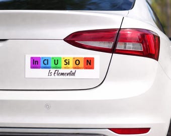 Inclusion Is Elemental Car Magnet, Periodic Table Pride Accessory