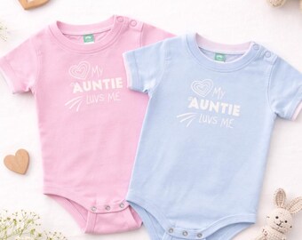 My Auntie Loves Me Baby Onesie, Auntie Gift Baby Outfit, Cute Baby Bodysuit, Newborn Gift, Baby Shower Gift, Family Baby Clothes