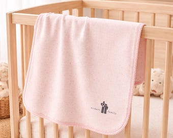 Modern Family Baby Blanket – Two Dads, LGBTQ+ Pride Nursery Decor
