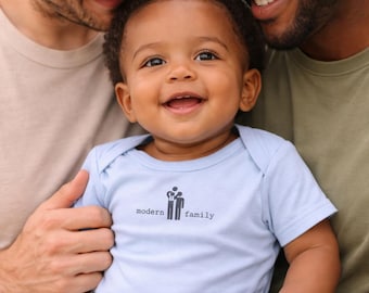 Modern Family Baby Onesie, Two Dads Baby Outfit, Gay Dads Bodysuit, LGBTQ Family Baby Clothes, Inclusive Baby Gift