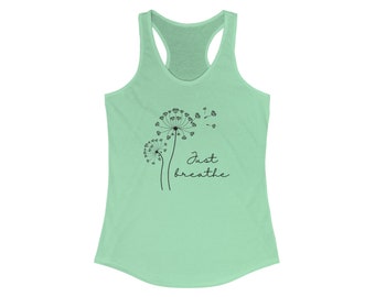 Just Breathe Racerback Tank, Women's Yoga Relax Shirt