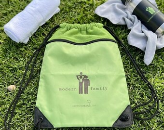 Modern Family Drawstring Backpack, LGBTQ Pride Bag, Gay Dad Gift, Queer Family Bag, Lesbian Mom Gift, Pride Travel Gym Bag
