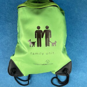 Gay gym backpack, Gay pride tote bag, LGBTQ apparel, drawstring backpacks for modern family, Family unit