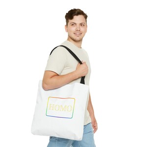 Funny Pride Month Tote Bag, Gay Pride Bag, I Identify As HOMO Tote Bag, Proud Lesbians Tote Bag, Pride Parade Bag, Gifts For LGBTQ Friends