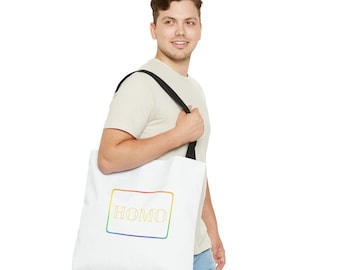 Lustige Pride Month Tragetasche, HOMO Rainbow Design