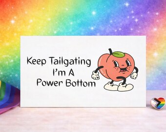 Funny Gay Bumper Magnet, Retro Peach, LGBTQ Car Accessory