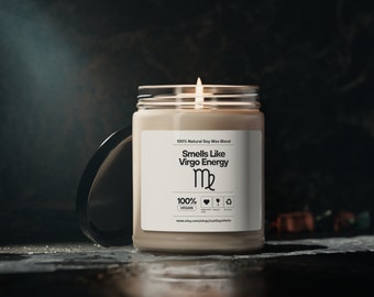 Virgo Energy Scented Candle, Vegan Soy Wax, Astrology Gift