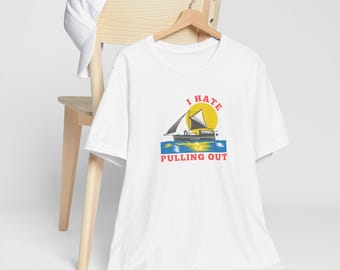 Rolig båt-T-shirt, jag hatar att dra ut t-shirt, fräck vuxenskjorta, present-T-shirt till honom