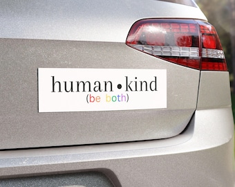 Human Kind Be Both Car Magnet, LGBTQ Pride Accessory