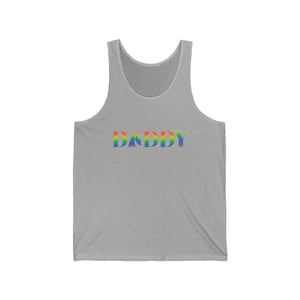 Daddy Tank Top, Support LGBT Shirt, LGBT Dad Tank, Proud Queer Dad Top, LGBTQ Fathers, Gay Pride Day Gift, Rainbow Daddy Sleeveless Shirt