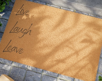 Funny 'Live Laugh Leave' Coir Doormat, Antisocial Welcome Mat