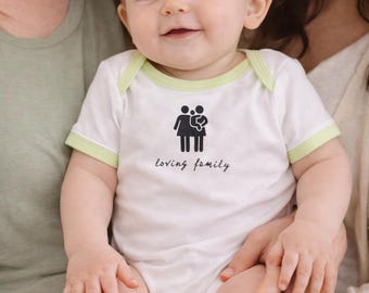 Loving Family Baby Onesie, Two Moms Baby Outfit, Matching Family Bodysuit, Newborn Gift, Inclusive Baby Clothes