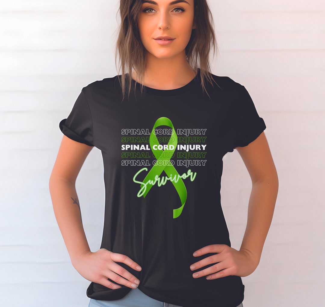Spinal Cord Injury Survivor Green Ribbon Shirt SCI, Spine Surgery ...