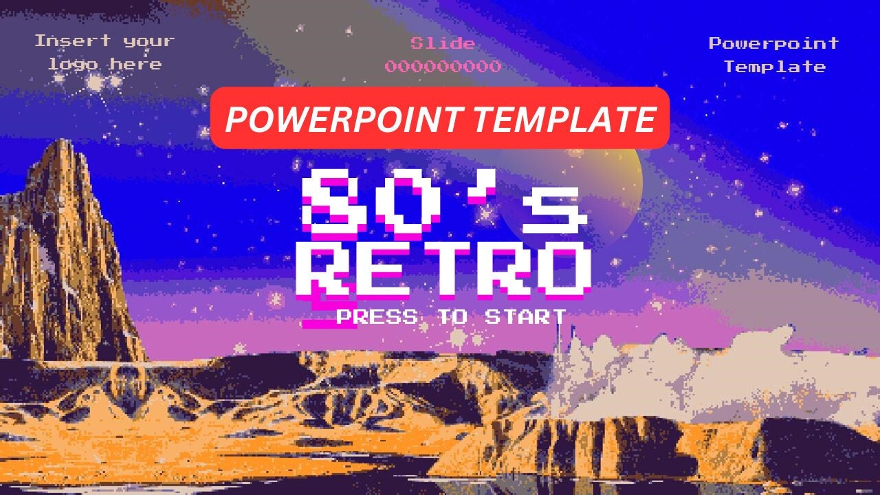Retro 80's Game Powerpoint Template | Google Slides | WPS Office ...