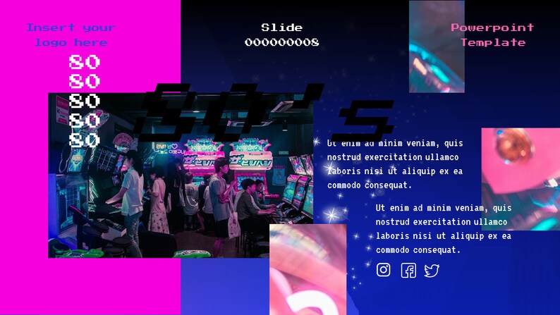 Retro 80's Game Powerpoint Template | Google Slides | WPS Office ...