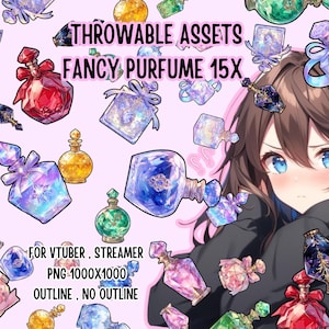 Throwable Assets Fancy Perfume 15x ,2D Digital Assets,Stream Decoration,Cute Throwable,VTuber Assets, Fancy VTuber Assets,Streamer Assets