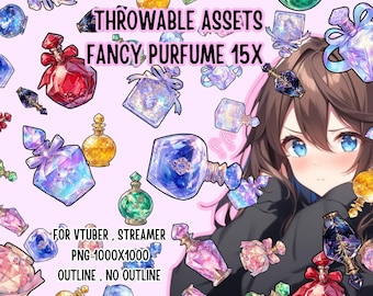 Throwable Assets Fancy Perfume 15x ,2D Digital Assets,Stream Decoration,Cute Throwable,VTuber Assets, Fancy VTuber Assets,Streamer Assets