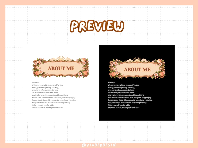 Streamer Setup Drawing Enchanted Peachy Sunrise Twitch Panels, Cottage Garden Theme, Peach ...